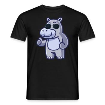 Cool Sunglasses Hippo Animal Gift Hippo - Men's T-Shirt - black - Front - AI Model Male 178 light (178cm)