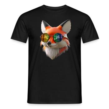 Fox head with sunglasses - Men's T-Shirt - black - Front - AI Model Male 178 light (178cm)