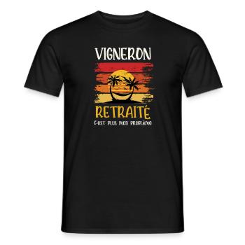 vigneron retraité - T-shirt homme - noir - Devant - AI Model Male 178 light (178cm)