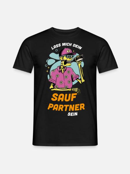 Saufbuddy - Männer T-Shirt - Schwarz