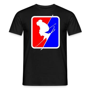 Ski Alpin Freeride Skiing | Farben änderbar - Männer T-Shirt - Schwarz - Vorne - AI Model Male 178 light (178cm)