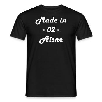 Made in aisne - T-shirt homme - noir - Devant - AI Model Male 178 light (178cm)