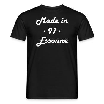 Made in Essonne - T-shirt homme - noir - Devant - AI Model Male 178 light (178cm)