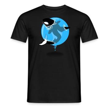 Orca im Wasserkreis - Männer T-Shirt - Schwarz - Vorne - AI Model Male 178 light (178cm)