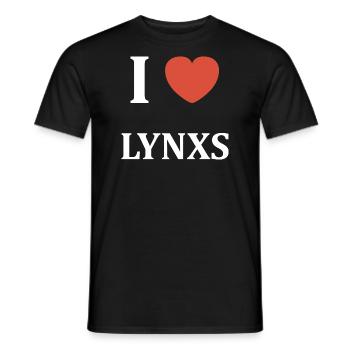 i love Lynxs - T-shirt homme - noir - Devant - AI Model Male 178 light (178cm)