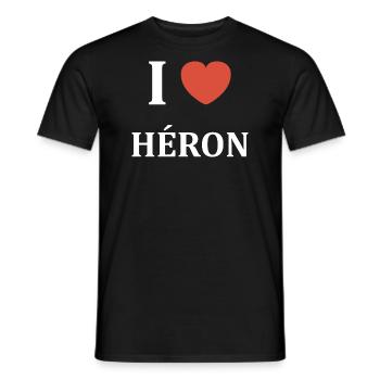 i love Héron - T-shirt homme - noir - Devant - AI Model Male 178 light (178cm)