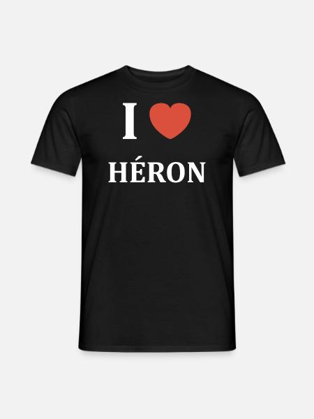 i love Héron - T-shirt homme - noir