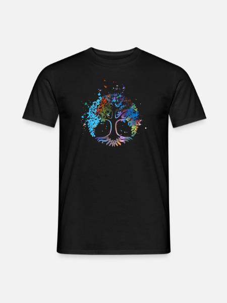 Arbre de vie,Arbre de vie,Graffiti, Coloré,Arbre - T-shirt homme - noir