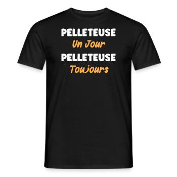 pelleteuse un jour pelleteuse toujours - T-shirt homme - noir - Devant - AI Model Male 178 light (178cm)