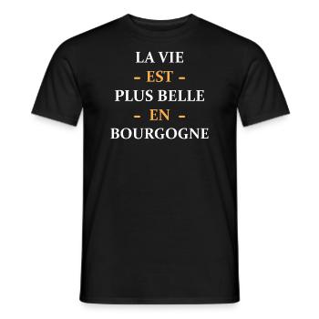 La vie est plus belle en Bourgogne - T-shirt homme - noir - Devant - AI Model Male 178 light (178cm)