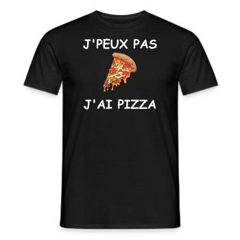 Je peux pas j'ai pizza - T-shirt homme - noir - Devant - AI Model Male 178 light (178cm)