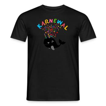 karnewal,wal,konfetti,karneval,walfisch - Männer T-Shirt - Schwarz - Vorne - AI Model Male 178 light (178cm)