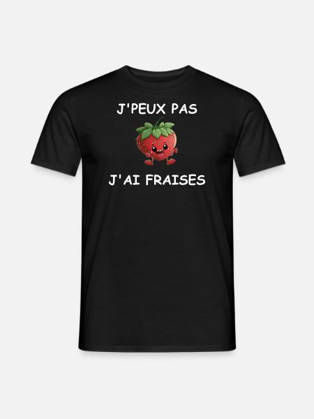 Je peux pas j'ai fraises - T-shirt homme - noir