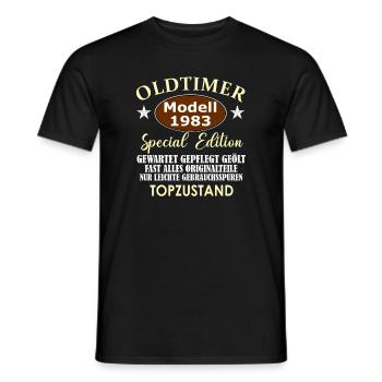 OLDTIMER1983 - Männer T-Shirt - Schwarz - Vorne - AI Model Male 178 light (178cm)