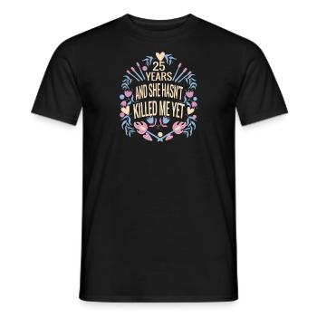 Silver Wedding 25th Anniversary Gift Idea Men - Men's T-Shirt - black - Front - AI Model Male 178 light (178cm)