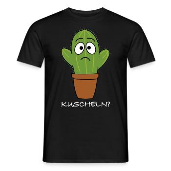 Kuscheln | Kaktus, lustige Bilder, lustige Sprüche - Männer T-Shirt - Schwarz - Vorne - AI Model Male 178 light (178cm)