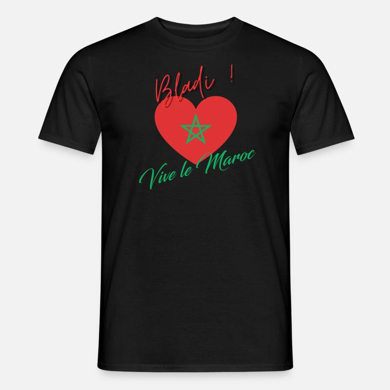 Vive le Maroc, Bladi, Drapeau Marocain - T-shirt homme - noir