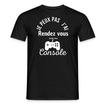 Je peux pas j'ai rendez-vous avec ma console - T-shirt homme - noir - Devant - AI Model Male 178 light (178cm)