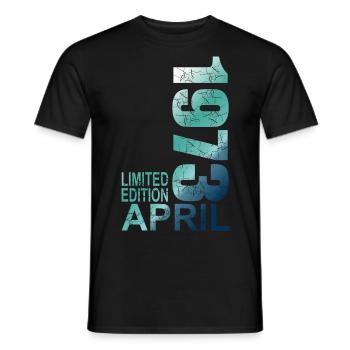 Limited Edition 50th birthday 1973 April born - Men's T-Shirt - black - Front - AI Model Male 178 light (178cm)