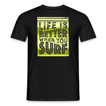 Surfer Quote Funny - Men's T-Shirt - black - Front - AI Model Male 178 light (178cm)