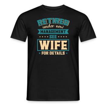 pensionné retraite humour idée cadeau grand-père - T-shirt homme - noir - Devant - AI Model Male 178 light (178cm)