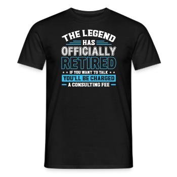 Retraité Pension de retraite Humour Idée cadeau Grand-père - T-shirt homme - noir - Devant - AI Model Male 178 light (178cm)