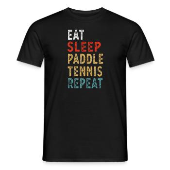 Manger Sommeil Paddle Tennis Répéter Cadeau de joueur drôle - T-shirt homme - noir - Devant - AI Model Male 178 light (178cm)