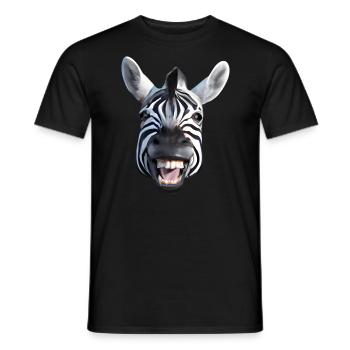Breit grinsendes Zebra - Männer T-Shirt - Schwarz - Vorne - AI Model Male 178 light (178cm)