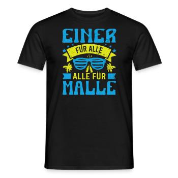 Mallorca Party Einer Für Alle Alle Für Malle - Männer T-Shirt - Schwarz - Vorne - AI Model Male 178 light (178cm)