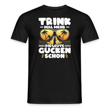 Mallorca Trink Mal Mehr Die Leute Gucken Schon - Männer T-Shirt - Schwarz - Vorne - AI Model Male 178 light (178cm)