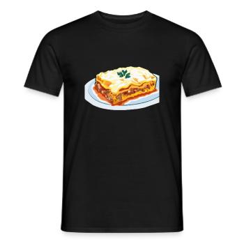 Lasagna pasta casserole - Men's T-Shirt - black - Front - AI Model Male 178 light (178cm)