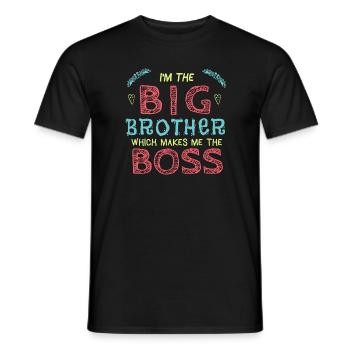 Je suis le grand frère qui fait de moi le patron - T-shirt homme - noir - Devant - AI Model Male 178 light (178cm)