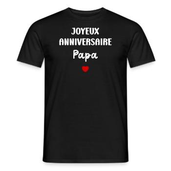 Joyeux Anniversaire papa - T-shirt homme - noir - Devant - AI Model Male 178 light (178cm)