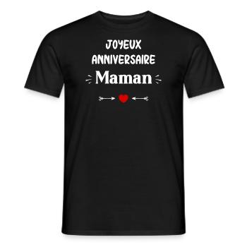 Joyeux Anniversaire maman - T-shirt homme - noir - Devant - AI Model Male 178 light (178cm)