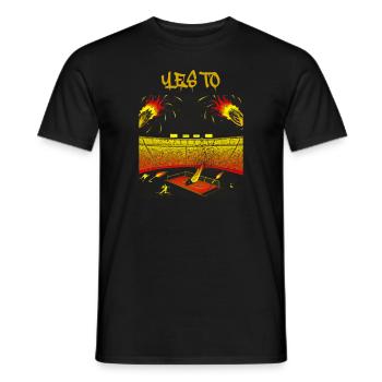Pyrotechnics slogan - Men's T-Shirt - black - Front - AI Model Male 178 light (178cm)