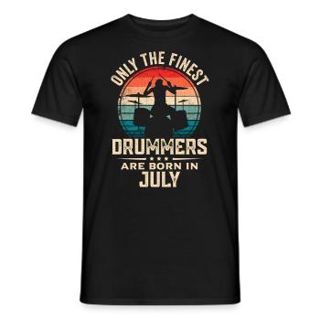 Schlagzeuger Geboren im Juli Geburtstag Schlagzeuger - Männer T-Shirt - Schwarz - Vorne - AI Model Male 178 light (178cm)
