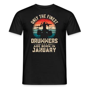 Schlagzeuger Geboren im Januar Geburtstag Schlagzeuger - Männer T-Shirt - Schwarz - Vorne - AI Model Male 178 light (178cm)