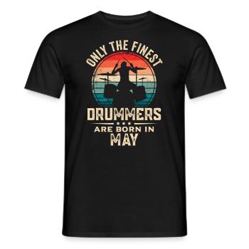 Schlagzeuger Geboren im Mai Geburtstag Schlagzeuger - Männer T-Shirt - Schwarz - Vorne - AI Model Male 178 light (178cm)