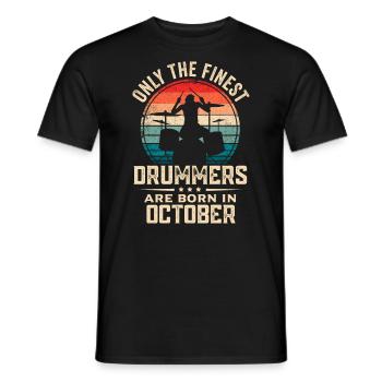 Schlagzeuger Geboren im Oktober Geburtstag Schlagzeuger - Männer T-Shirt - Schwarz - Vorne - AI Model Male 178 light (178cm)
