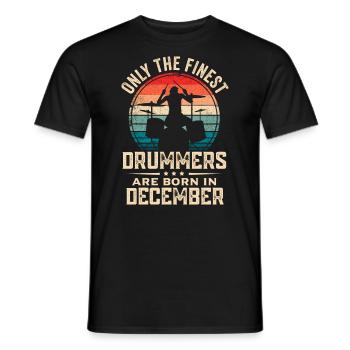 Schlagzeuger Geboren im Dezember Geburtstag Schlagzeuger - Männer T-Shirt - Schwarz - Vorne - AI Model Male 178 light (178cm)