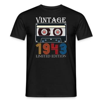 1943 Vintage Jubiläum Retro Limitierte Auflage - Männer T-Shirt - Schwarz - Vorne - AI Model Male 178 light (178cm)
