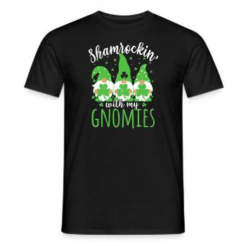 Shamrockin' With My Gnomies St Patrick's Day - Men's T-Shirt - black - Front - AI Model Male 178 light (178cm)