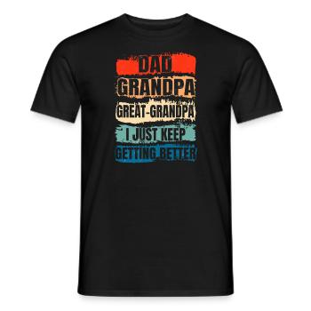 Idée cadeau arrière-grand-père Papa Grand-père Arrière-grand-père - T-shirt homme - noir - Devant - AI Model Male 178 light (178cm)