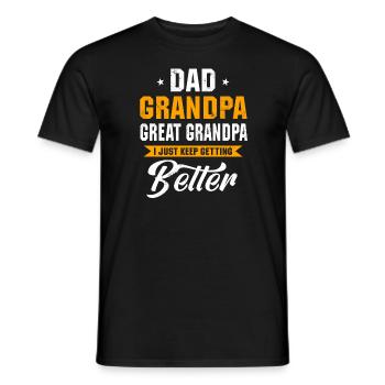 Idée cadeau arrière-grand-père Papa Grand-père Arrière-grand-père - T-shirt homme - noir - Devant - AI Model Male 178 light (178cm)