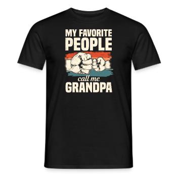 Opa Großvater Mes gens préférés m’appellent grand-père - T-shirt homme - noir - Devant - AI Model Male 178 light (178cm)