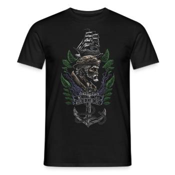 Nous naviguons quand l’océan appelle - pour les chemises noires - T-shirt homme - noir - Devant - AI Model Male 178 light (178cm)