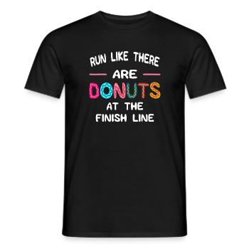 Laufen Sie, als gäbe es Donuts an der Ziellinie - Männer T-Shirt - Schwarz - Vorne - AI Model Male 178 light (178cm)