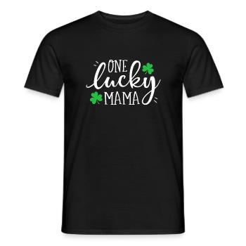 One Lucky Mama St Patricks Day Women Mom Mother - Men's T-Shirt - black - Front - AI Model Male 178 light (178cm)
