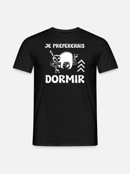 je préférerais dormir - T-shirt homme - noir