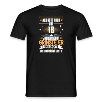 18. Geburtstag Als Gott Mich Vor 18 Jahren Schuf - Männer T-Shirt - Schwarz - Vorne - AI Model Male 178 light (178cm)
